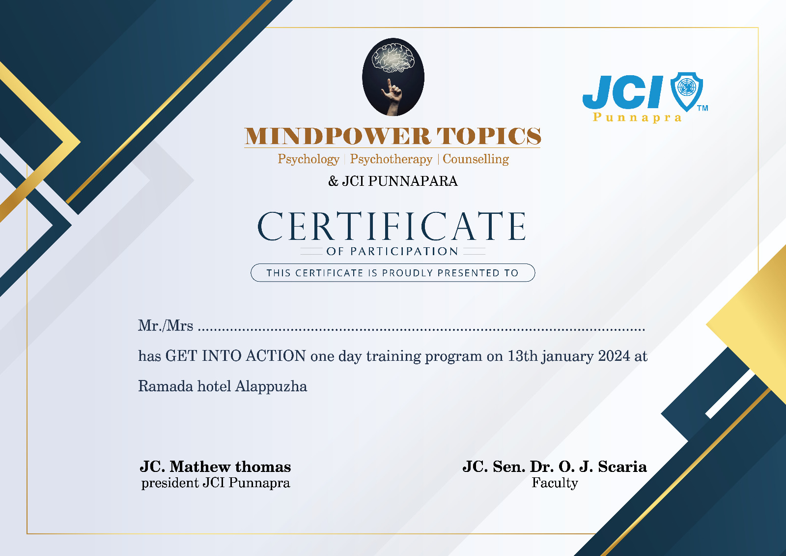 Mindpower Topics Certification